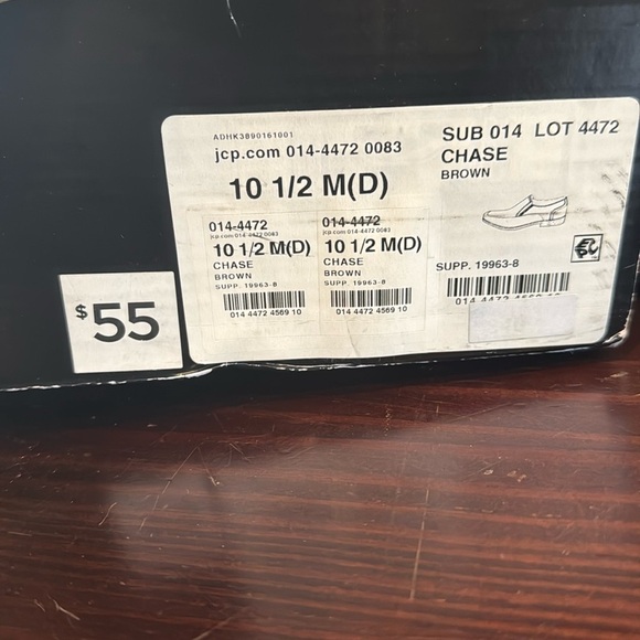 JF J. Ferrar brown leather slip on dress shoes square toe men’s size 10.5 - Picture 11 of 14